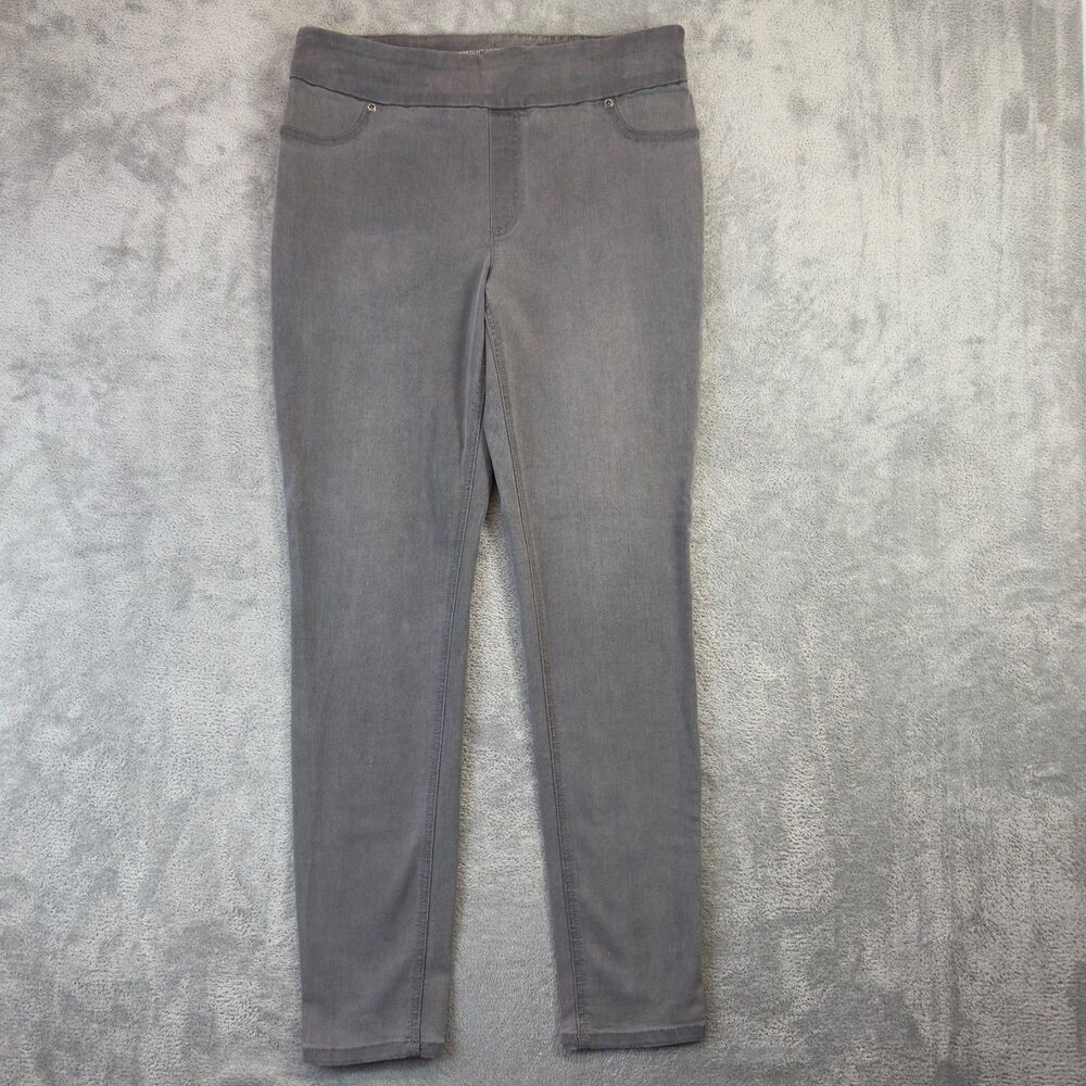 Chico's Perfect Stretch Soft Jegging Ankle Womens 1 Gray Pull On Jeans Stretch